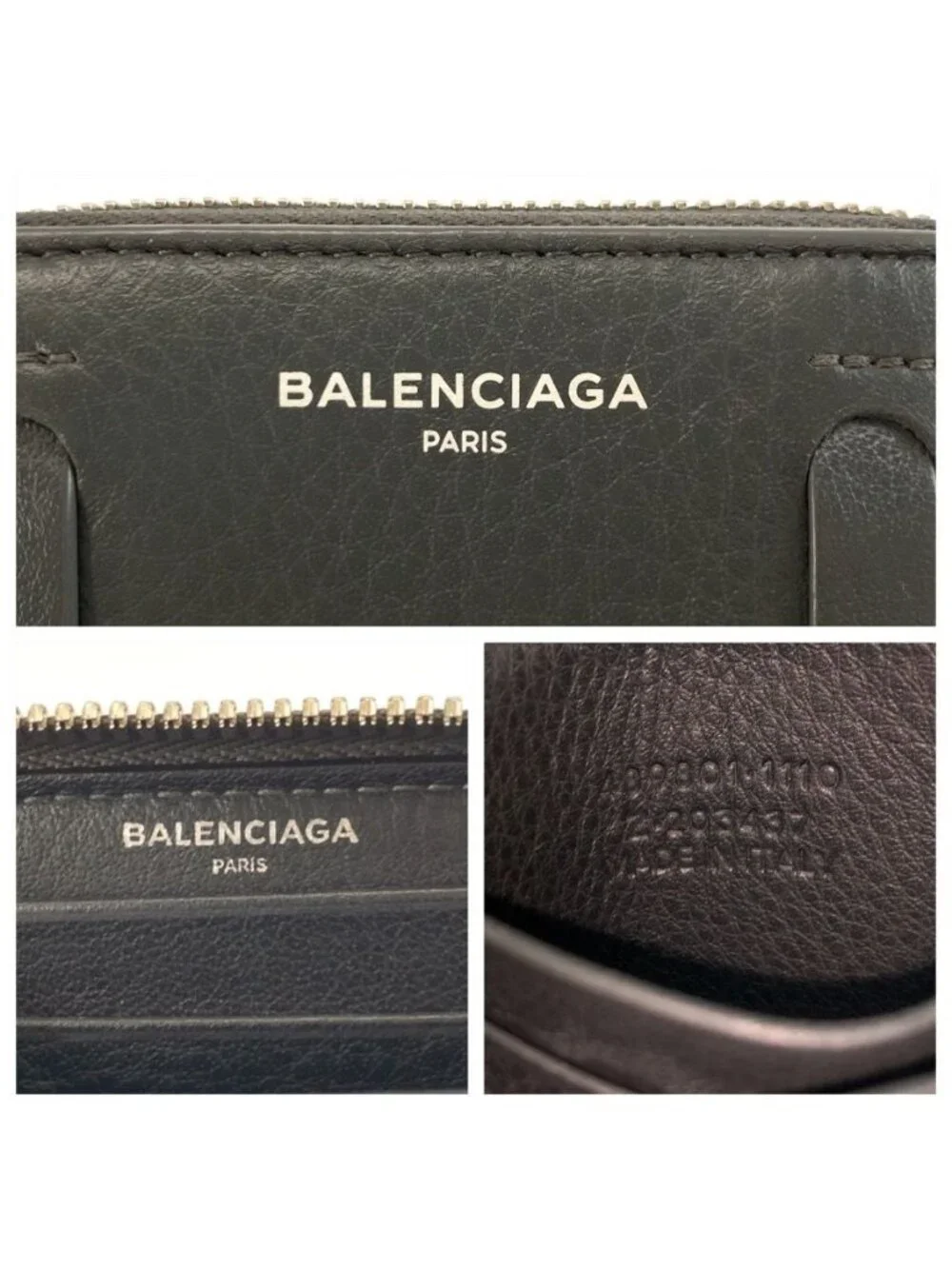 Balenciaga Everyday Gray Silver Leather Coin Purse